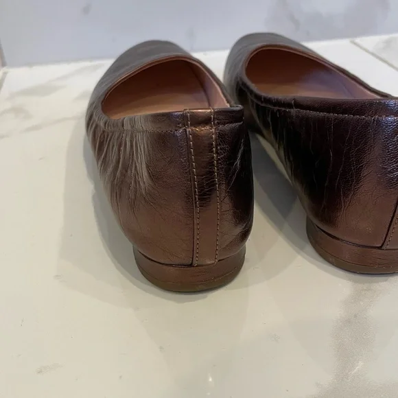 Anthropologie | Avec Les Filles | Bronze Crinkled Metallic Ballet Shoe - Picture 4 of 16